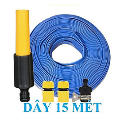 Vòi Xịt Rửa Xe️ Bộ dây vòi xịt nước rửa xe, tưới cây , tăng áp 3 lần, loại 15m 206587 cút sập, nối đen