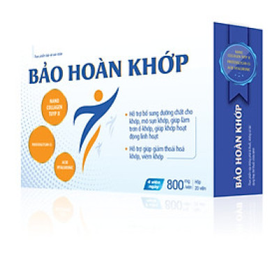 Thực phẩm bảo vệ sức khỏe BẢO HOÀN KHỚP - Nuôi dưỡng và Tái tạo sụn khớp, Chứa Proteoglycan từ Nhật Bản, Giúp làm trơn ổ khớp, Giúp khớp hoạt động linh hoạt, Giảm thoái hóa, viêm khớp