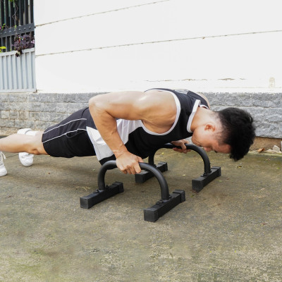 Dụng cụ hít đất, xà kép mini, dụng cụ chống đẩy, Parallettes size L (Cao 20cm) DAI NHAN, làm bằng thép, sơn tĩnh điện