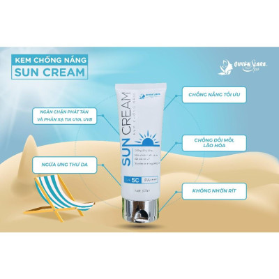 COMBO 2 Lọ Kem Chống Nắng SUN CREAM Quyên Lara 100ml, Bảo Vệ Da Chống Tia Cực Tím SPF 50++