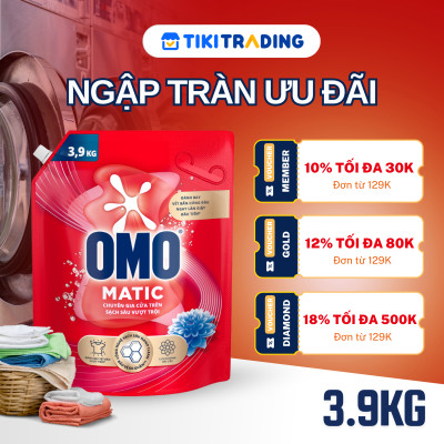 Túi Nước Giặt Omo Matic Cho Máy Giặt Cửa Trên Sạch Sâu Vượt Trội Khử Mùi Toàn Diện 3.7KG