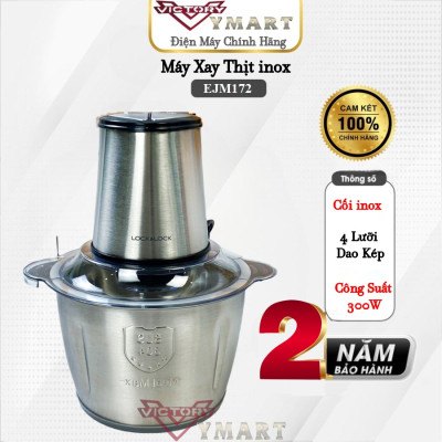 Máy Xay Thịt Cối Inox Lock&Lock EJM172 (2 lít) Hàng Chính Hãng