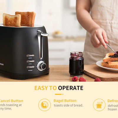 Máy nướng bánh mì Shardor TS515B-ELF Công suất 800W - Chất liệu Thép không gỉ - Hàng chính hãng