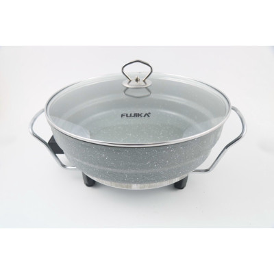 Nồi lẩu, chảo lẩu 3.5Lit men chống dính có thể chiên xào nấu FUJIKA có khung tay cầm chắc chắn, công suất 1350W-Hàng chính hãng, màu ngẫu nhiên