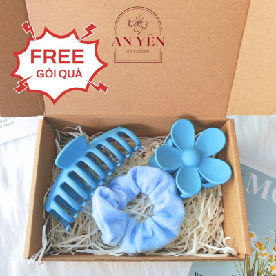 Set Quà Tặng 3 Món Kẹp Tóc và Dây Cột Nàng Thơ No.9 Tặng Sinh Nhật Bạn Gái Người Yêu 20/10 8/3, Quà Tặng Học Viên