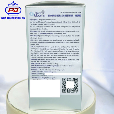 Viên hỗ trợ suy giãn tĩnh mạch Henry Blooms Horse Chestnut 1500ml 30 viên