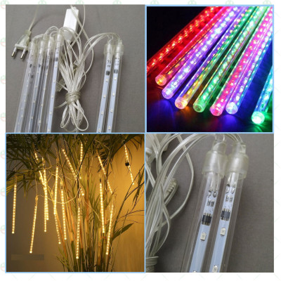 [Trang Trí Đẹp] Bộ Đèn Led Sao Băng KhoNCC Hàng Chính Hãng - Treo Trên Cao Đủ Màu 8 Ống 50 Cm - Chống Nước Để Ngoài Trời - KLM-8LSB5T