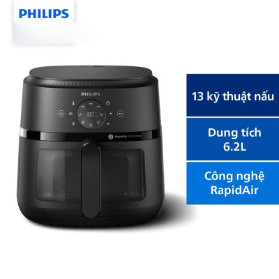 Nồi Chiên Không Dầu Điện Tử Philips NA230/00, 6.2 lít |1700W, Cửa Sổ Kính, Hàng Chính Hãng