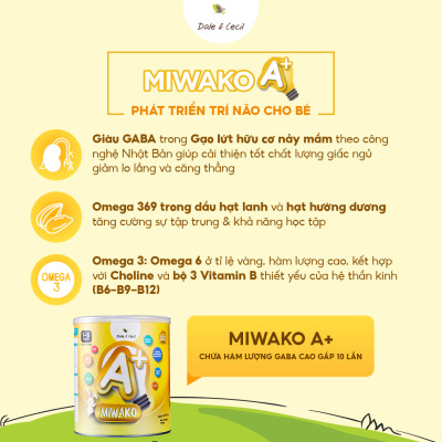 Sữa Công Thức Hạt Thực Vật Hữu Cơ Miwako A+ Vị Vani Hộp 400g x 1 Hộp - Miwako Việt Nam