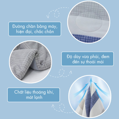 [CHĂN HÈ MÁT LẠNH] Mền lạnh I Cool Advance NIN House NM8035 2mx2m2 | Chăn chần bông Ice Silk lạnh như tencel, Chăn điều hoà nhiều độ