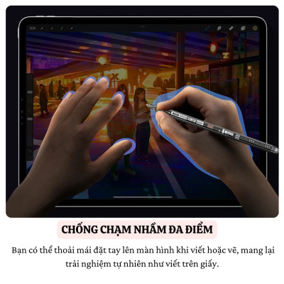 Bút cảm ứng lộ cơ cảm biến nghiêng chống tì tay sạc nam châm WIWU Stylus W PRO cho iPad Pro Air Mini đời 2018 trở lên Gen 7 8 9 10 10.9 11 12.9 13 Mini 6 M1 M2 M3 M4 - Hàng nhập khẩu