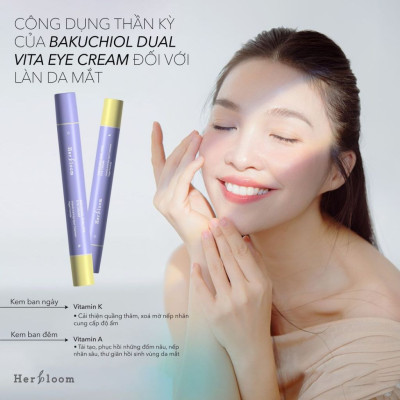 Kem Mắt Herbloom Chống Quầng Thâm Bakuchiol Dual Vita Eye Cream 2in1 (ngày & đêm) 16ML