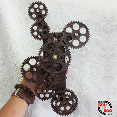 Bộ bánh răng đồng hồ treo tường (Gear Clock) chuyển động liên tục 12 bánh răng chuyển động