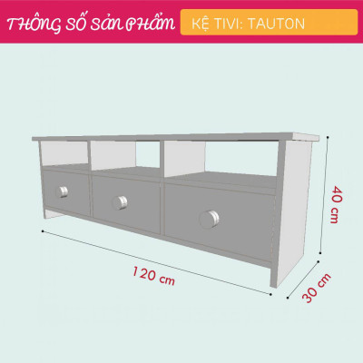 Kệ để tivi gỗ cho phòng khách gia đình SMLIFE Tauton