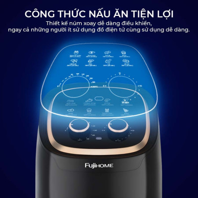 Nồi chiên không dầu cơ nhập khẩu Nhật Bản 4.5L Fujihome A4EB tự ngắt an toàn tặng kẹp inox - hàng chính hãng