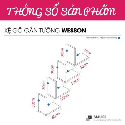Kệ gỗ trang trí đa năng SMLIFE Wesson