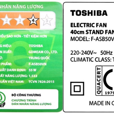 Quạt điện lốc xoáy Toshiba F-ASB50VN(W) - Hàng chính hãng