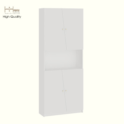 HAPPY FURNITURE , Kệ sách cửa kính 2 ngăn kéo - DALEY , KSA_108 , 80cm x 30cm x 200cm DxRxC