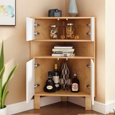 Nội thất phòng khách Tủ tam giác tiết kiệm không gian Tủ tường hiện đại đa chức năng cho gia đình Tủ gỗ lưu trữ góc
