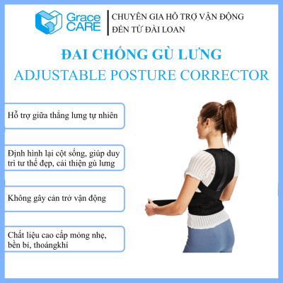 Đai Chống Gù Lưng Grace Care LB224 - Giữ Cột Sống Thẳng, Điều Chình Tư Thế, Phòng Đau Lưng