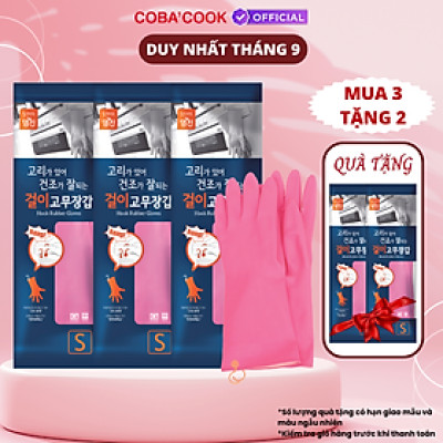 [Mua 3 Tặng 2] Bộ 3 Đôi Găng Tay Cao Su MJ Có Móc Size S 31cm