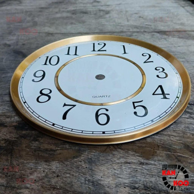 Mặt số đồng hồ treo tường nhôm màu trắng, dập nổi kiểu số HỌC TRÒ 18cm