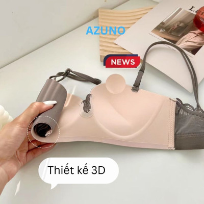 Áo Lót Nữ Không Gọng Su Đúc Đệm Vừa Cao Cấp Azun A2124, Áo ngực chống tụt mặc nhiều kiểu siêu đẩy