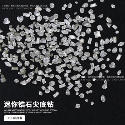 Đá Khối Nail Angelica Smini Set 100 Viên Làm Nail, Siêu Nhỏ, Chân Bằng, Chân Nhọn, Đá Chân Vàng, Trang Trí Móng Đẹp Nữ Women