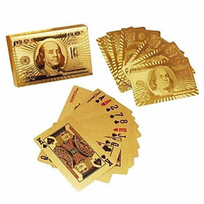 Bộ Bài Tây Poker Mạ Si Vàng Cao Cấp - Tú Lơ Khơ Phủ Nhũ Vàng Chính Hãng – Bộ 54 Lá Bài Tây Pocker Nhựa Dẻo Chống Thấm Nước Chống Gãy