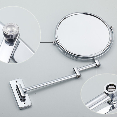 Gương trang điểm phóng đại 3 lần, xoay 360 độ, 2 mặt siêu nét, treo tường phòng tắm, phòng ngủ, Khách sạn, resort, Inox SUS 304, Size 15cm, 18cm, 20cm, Minh House