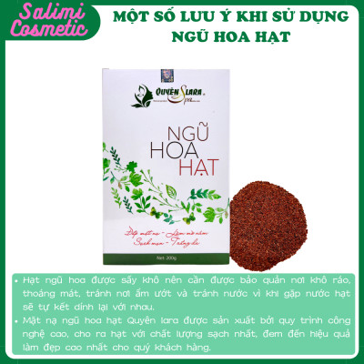 Mặt Nạ Đắp NGŨ HOA HẠT 200g Quyên Lara - Giúp Mờ Nám, Sạch Mụn, Tàn Nhang, Trắng Da, Cân Bằng Độ Ẩm Cho Da, Làm Mát Da, Chống Dị Ứng