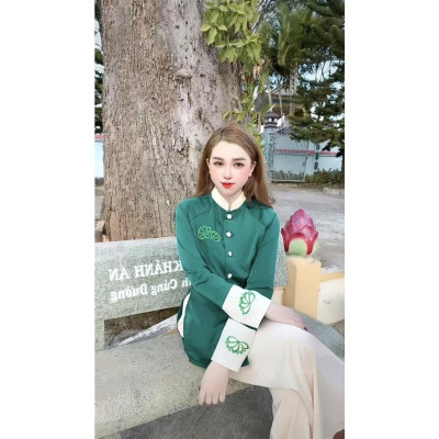 Đồ Lam đi chùa thiết kế cao cấp sj22 thêu SEN BỌC NÚT VẢI thủ công