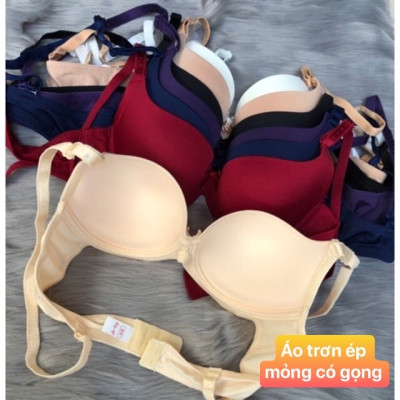 Áo Lót Nữ Trơn Mút Ép Mỏng Có Gọng Cài Sau 2 Móc Lady 533