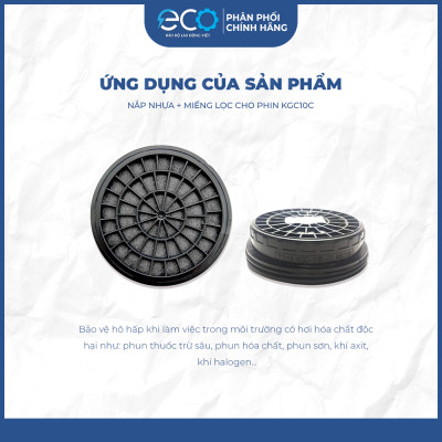 Phin lọc than hoạt tính Koken mã KGC-10C chuyên dùng cho mặt nạ phòng độc Koken G7 phun pu, phun xịt trừ sâu