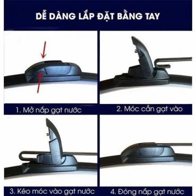 Cần Gạt Mưa Ô Tô Bosch Loại Cao Cấp Linh Chi Bedding- Lưỡi Silicone Loại Thân Mềm Không Xương