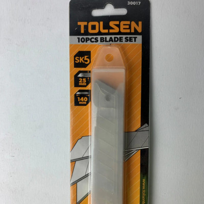 LƯỠI DAO THÉP SK5 ( SIZE TO) ĐƠN VỊ 10 LƯỠI TOLSEN 30017 - HÀNG CHÍNH HÃNG