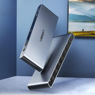 Ugreen UG70435CM288TK 4k 60hz hdmi 2.0 Matrix 4 Vào 2 Ra hỗ trợ Audio Optical+3.5mm màu đen - HÀNG CHÍNH HÃNG