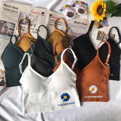 Áo Bra Hoa Cúc Họa Mi Thun Gân Hottrend Cá Tính