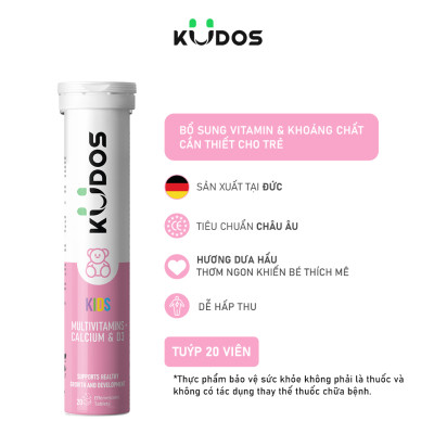Combo Thực phẩm bảo vệ sức khỏe KUDOS KIDS + Viên Sủi KUDOS BONE + Viên Sủi KUDOS DAILY (20 viên/tuýp)