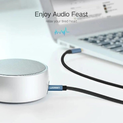 Ugreen UG60179AV112TK 1M màu Xanh Cáp âm thanh 2 đầu 3.5mm dương - HÀNG CHÍNH HÃNG