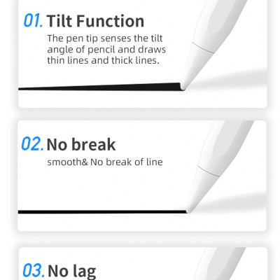 Bút Cảm Ứng Wiwu Pencil W Hít Nam Châm Và Sạc Có Chỉ Báo Pin Dành Cho iPad 8.3/10.9/11/12.9INCH - Hàng Chính Hãng
