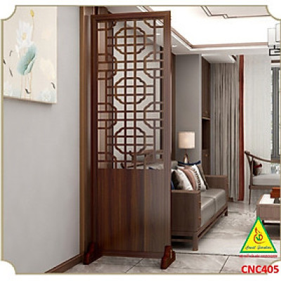 Vách ngăn phòng khách, vách ngăn tủ kệ bằng gỗ CNC405 - Nội thất lắp ráp Viendong adv