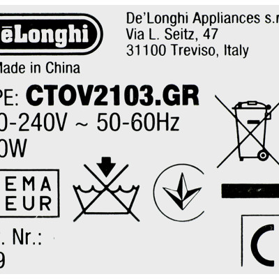 Máy nướng bánh mì Delonghi CTOV2103.GR - Hàng chính hãng