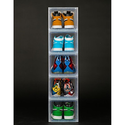 Combo 5 Hộp Đựng GIày Cửa Mở Nam CHâm Hộp Nhựa Cứng, Tháo Lắp Dễ Dàng - Hộp Màu Trắng