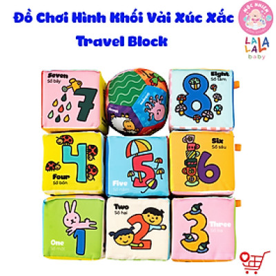Đồ Chơi Hình Khối Vải Xúc Xắc Vui Nhộn Travel Block 9 pcs (0-2 tuổi) - Lalala Baby