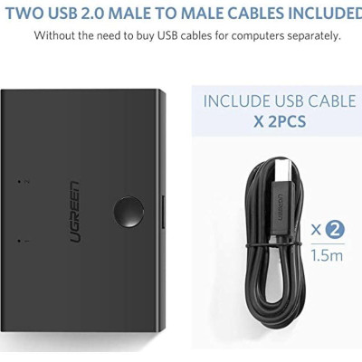 Ugreen UG3034530345TK 1.5M Bộ gộp 2 máy tính dùng 1 máy in cao cấp - HÀNG CHÍNH HÃNG