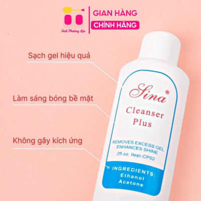 Nước Lau Gel Sina Chai Nhỏ 60ml Làm Nail Tiện Dụng, Dung Dịch Không Màu Không Mùi, Lau Gel Bết Dính, Vệ Sinh Cọ Phá Gel Nữ
