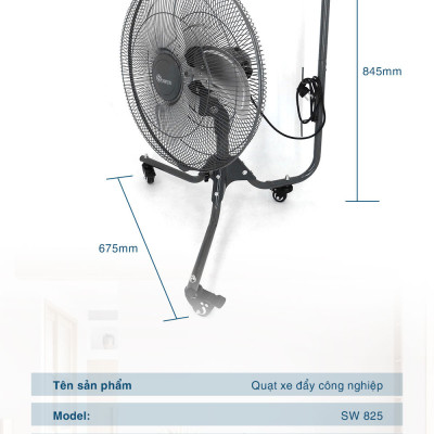 Quạt Sàn Công Nghiệp Chính Hãng SOWUN SW825, Công Suất Lớn Giúp Làm Mát Nhanh