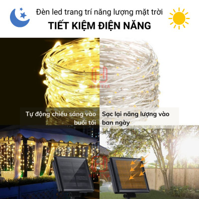 Đèn led dây năng lượng mặt trời T-Light 10 mét, 20 mét cho không gian Nhà, Quán Cafe, Ban Công, Sân Thượng Siêu Chill...