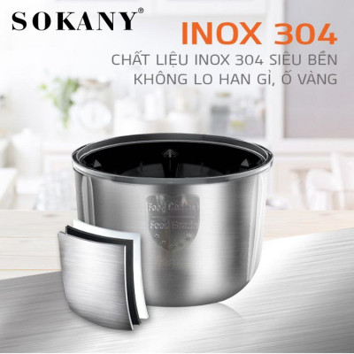 Máy xay thịt đa năng 2IN1 SOKANY SK-7030 cối INOX304, công suất 500W xay thịt, bóc tỏi tiện lợi - HÀNG CHÍNH HÃNG